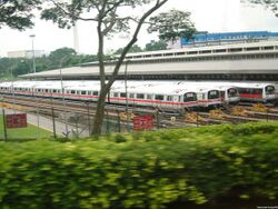 Siemens C651 trains for the Singapore MRT at Ulu Pandan Depot