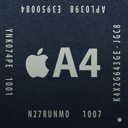 A picture of the Apple A4 chip.