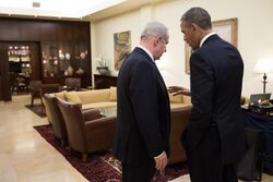 Barack Obama talks with Benjamin Netanyahu (8637772147).jpg