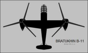 Bratukhin B-11 top-view silhouette.png