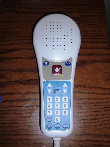 File:Hill-Rom hospital bed TV remote control.JPG