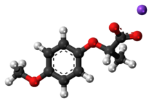 Ball-and-stick model of the component ions of lactisole