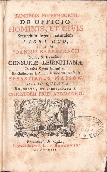 File:Pufendorf, Samuel von – De officio hominis et civis juxta legem naturalem libri duo, 1758 – BEIC 6501885.jpg