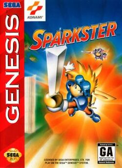 Sparkster - Rocket Knight Adventures 2 North American Genesis box art.jpg