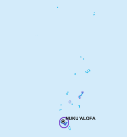 Tongan tooth-billed pigeon range.svg