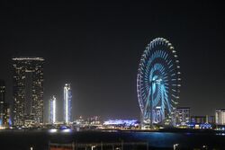 Ain Dubai, light show of the ferris wheel located in Dubai, United Arab Emirates.jpg