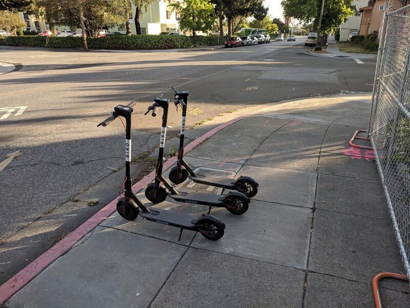 File:Bird scooters on the sidewalk in San Jose.jpg