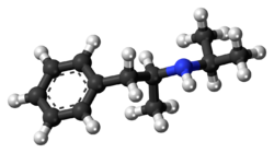 Ball-and-stick model of the isopropylamphetamine molecule