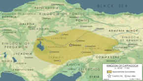 Kingdom of Cappadocia at its peak during the reign of Ariarathes V (163-130 BC)