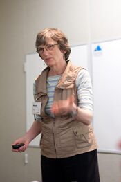 Sue Whitesides at the Workshop on Theory and Practice of Graph Drawing in 2012