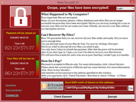 WannaCry ransomware attack image
