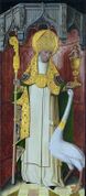Saint Hugh of Lincoln with his attributes