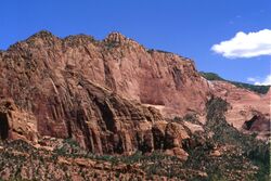 Navajo Sandstone (Lower Jurassic; Beatty Point, Kolob Canyons, Zion National Park, Utah, USA) (8423923437).jpg