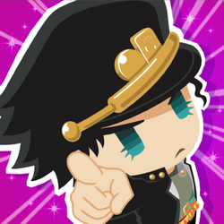 The game's icon shows the character Jotaro Kujo against a light purple background pointing at the viewer.