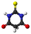 Ball-and-stick model of thiobarbituric acid