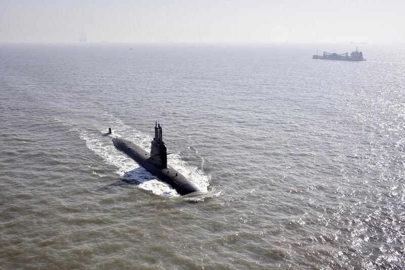 File:Vagir submarine during its maiden sea trials.jpg