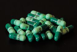 A course of green cefalexin pills.jpg
