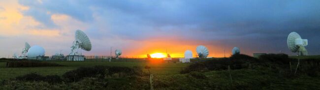 Facing east, sunrise at GCHQ Bude