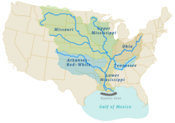 Major River Systems within the Mississippi River Basin.svg