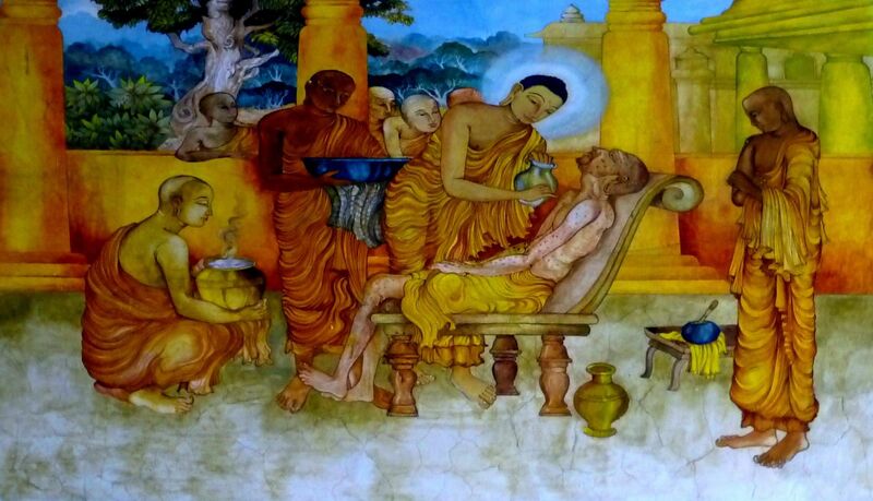 File:Nava Jetavana Temple - Shravasti - 011 The Buddha and Ananda tend a Sick Monk (9244516966).jpg