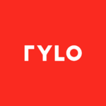 The word "RYLO" in white, in the middle of a red square.