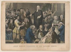 John Wesley preaching on his fathers grave- in the church yard at Epworth Sunday June 6th 1742 LCCN2002707689.jpg