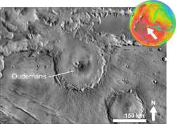 Martian impact crater Oudemans based on day THEMIS.png