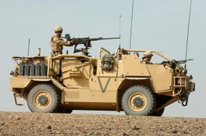 A Jackal Armoured Vehicle is put through it's paces in the desert at Camp Bastion, Afghanistan MOD 45148137.jpg