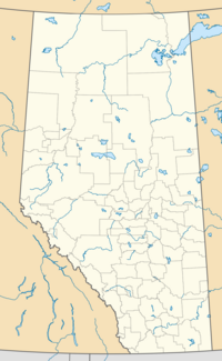 Map showing the location of Dry Island Buffalo Jump Provincial Park