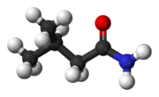 Ball-and-stick model of isovaleramide