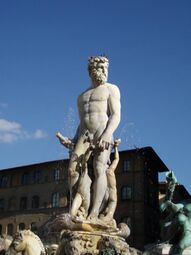 Fountain with a statue of Neptune in a Florence square