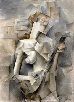 Pablo Picasso, 1910, Girl with a Mandolin (Fanny Tellier), oil on canvas, 100.3 x 73.6 cm, Museum of Modern Art New York..jpg