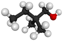 Ball and stick model of 2,2-Dimethyl-1-butanol