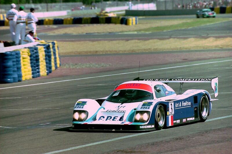 File:Courage C32LM - Lionel Robert, Pascal Fabre & Pierre-Henri Raphanel heads onto the pit straight at the 1994 Le Mans (31130447604).jpg