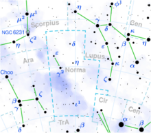 Map of the constellation Norma