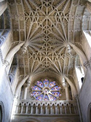 The Norman interior of a very small cathedral has a late Gothic vault of rare design