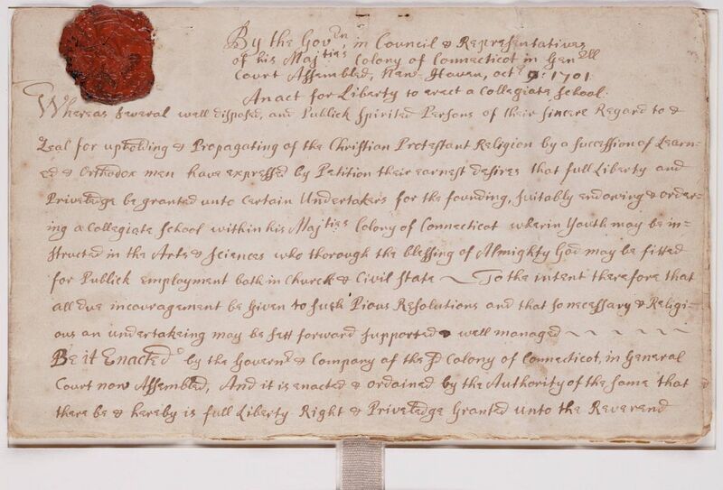 File:Charter for Collegiate School later Yale College 1701.jpg