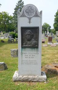 Tombstone of Emma Goldman, Forest Home Cemetery, Forest Park, IL