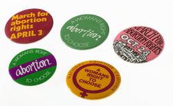 Five National Abortion Campaign badges, United Kingdom, 1970 Wellcome L0059391.jpg
