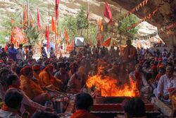 Hawan at Shri Hinglaj Mata temple during Hinglaj Yatra