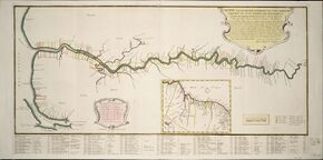 The Demerara colony in 1759 (Note this map has East at its top.) See here for its exact location (6° 48' N 58° 10' W).