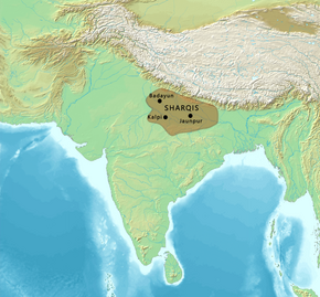 Map of the Sharqi Dynasty of the Jaunpur Sultanate.png