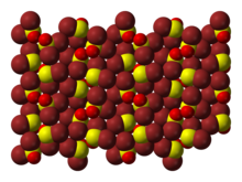 Molecular arrangement in solid SOBr2 (note that this is dramatically different from the crystal structure of its chloride analogue)