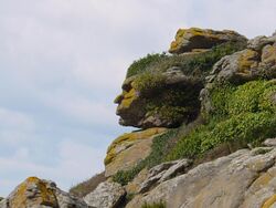 Shape of a face on a cliff