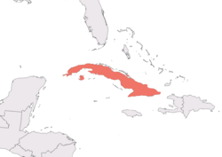 Ara tricolor range map IUCN.png