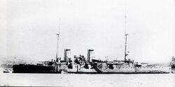 Japanese cruiser Izumi at Sasebo 1908.jpg