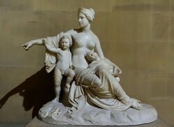Latona with the infants Apollo and Artemis, by Francesco Pozzi, 1824, marble - Sculpture Gallery, Chatsworth House - Derbyshire, England - DSC03504.jpg