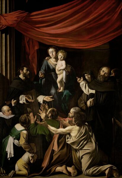 File:Michelangelo Merisi, called Caravaggio - Madonna of the Rosary - Google Art Project.jpg