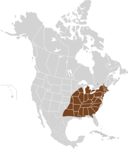 Microtus pinetorum map.svg