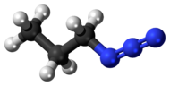 Ball-and-stick model of the propyl azide molecule
